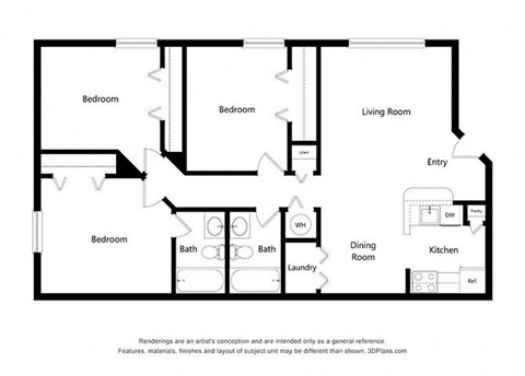 Pinewood_3 Bedroom Floor Plan